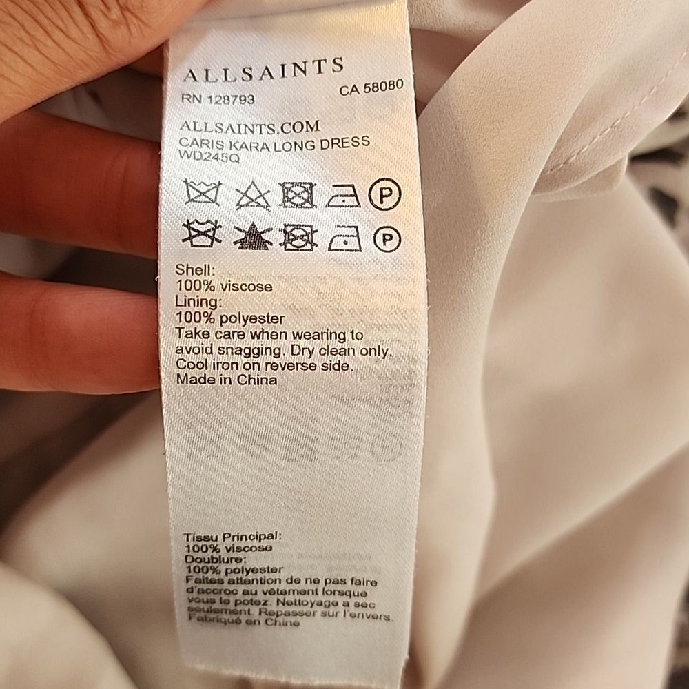 All saints caris Kara long dress sz 10 - Picture 7 of 7